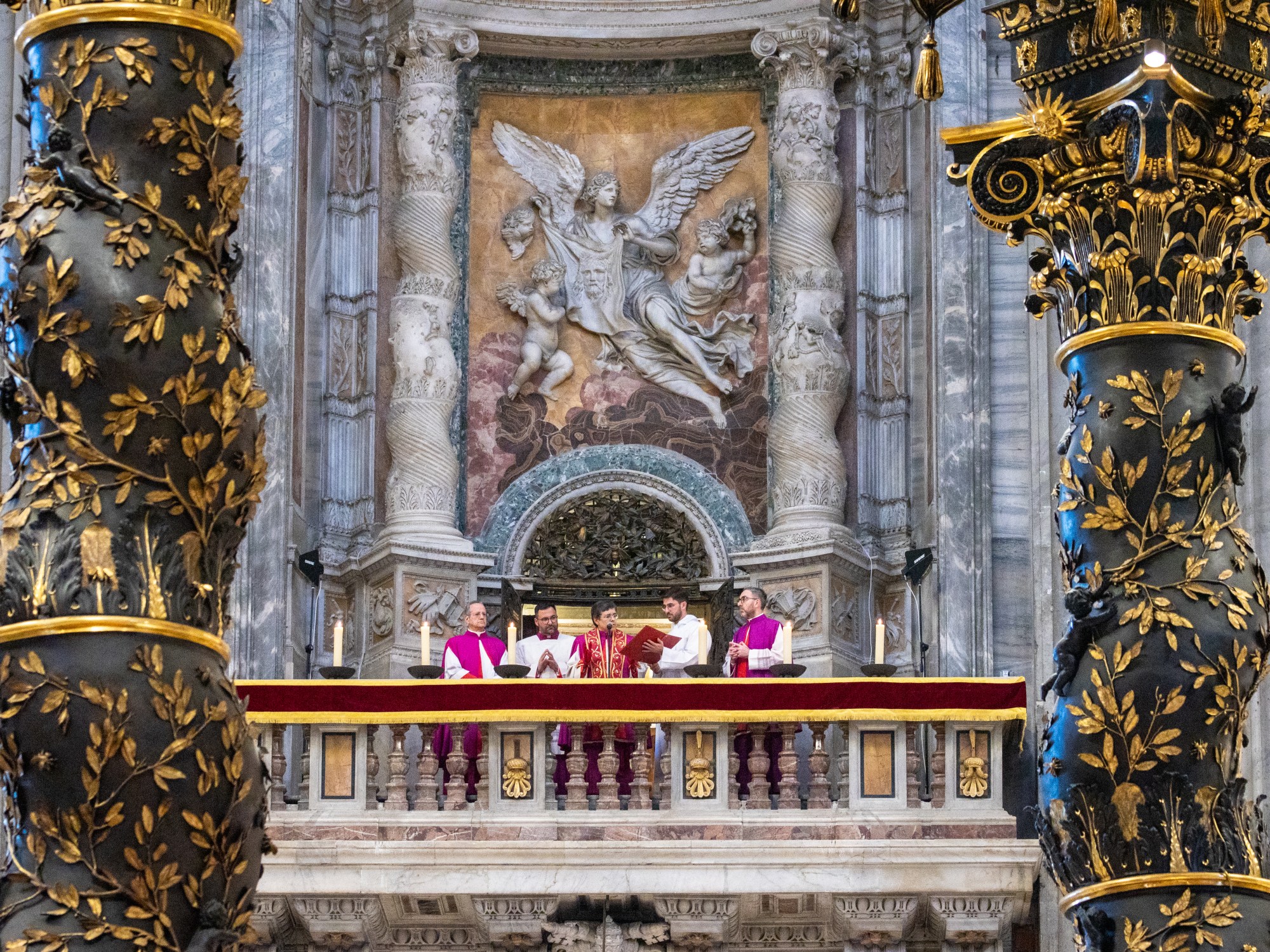The initial rite at St. Peter's Basilica on Passion Sunday. Credit: Daniel Ibanez | EWTN